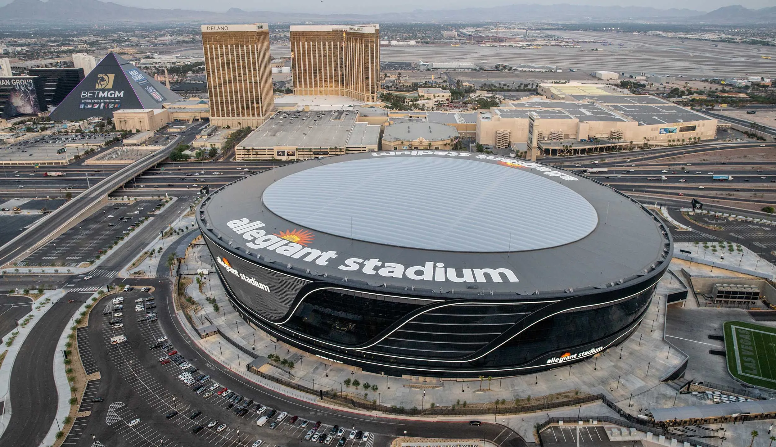 Allegiant Stadium — live webcam view over Las Vegas, Nevada, United States