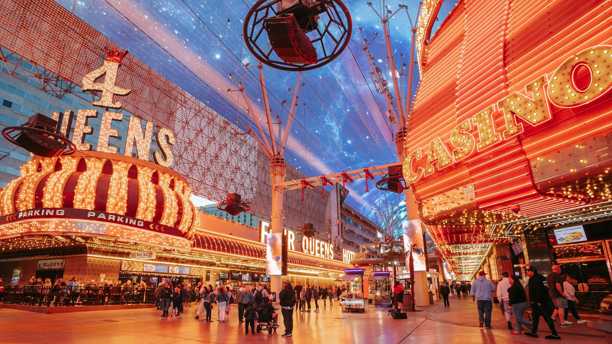 Fremont Street Experience — live webcam view over Downtown Las Vegas, Nevada, United States