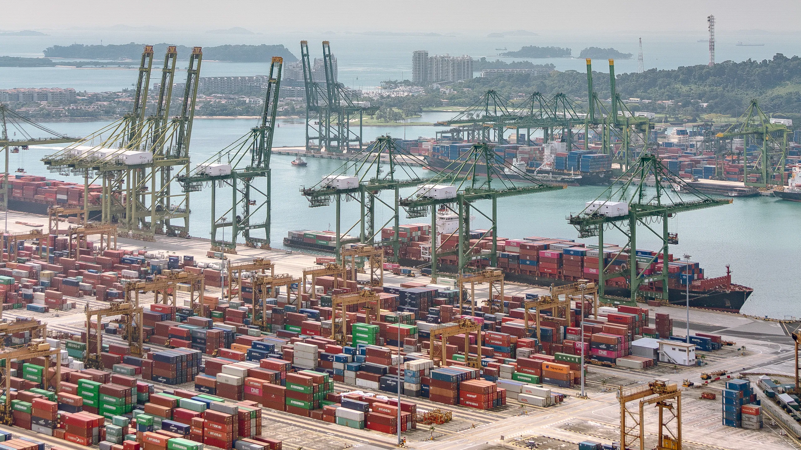 Port of Singapore — live webcam view over Tanjong Pagar, Singapore, Singapore