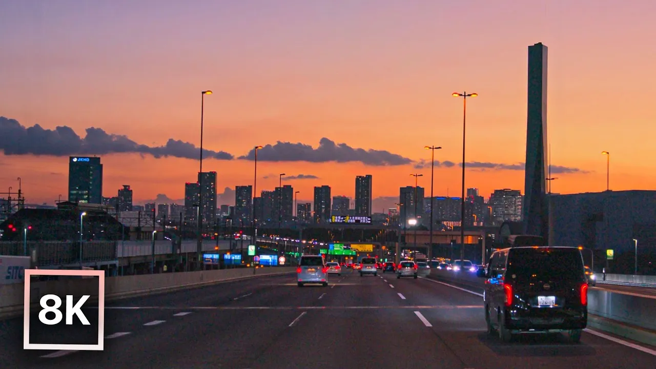 Twilight Drive into Tokyo — webcam view over Shuto Expressway, Tokyo, Japan